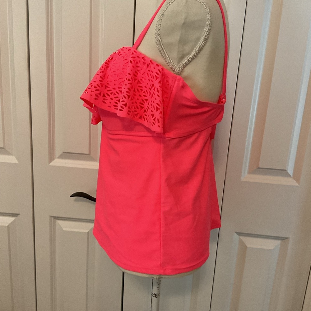Pink Ruffle Women's Swim Top - Picture 5 of 10